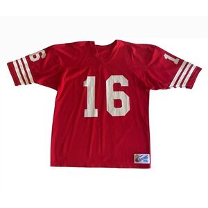 Vintage Champion Joe Montana 49ers Jersey Mens XL Red Mesh Number 16 90s NFL